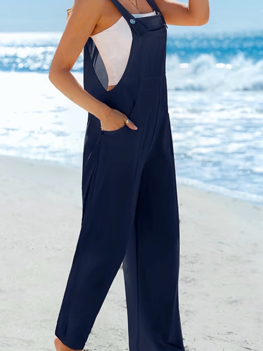 Cupshe Navy Blue Overalls Jumpsuit - Picture 5 of 5